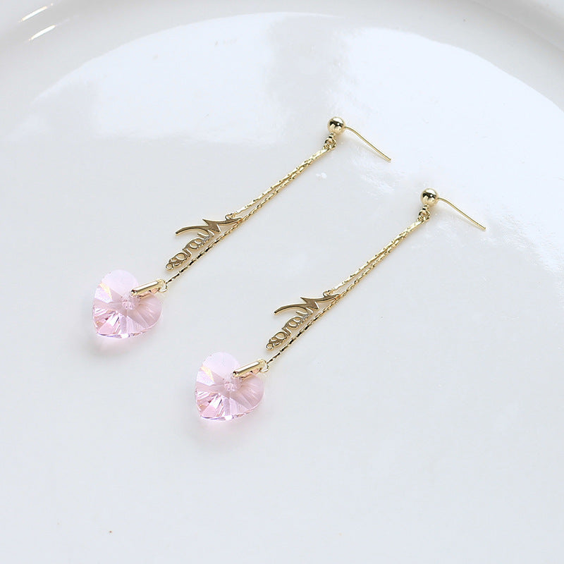 Long Love Heart Earrings