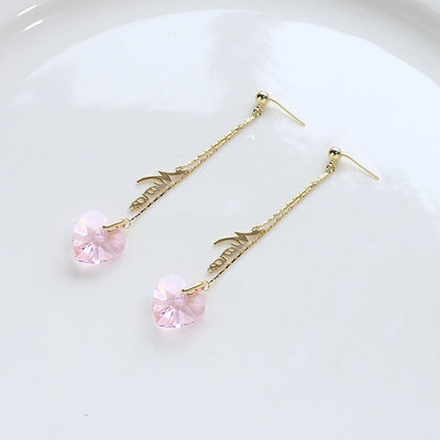 Long Love Heart Earrings