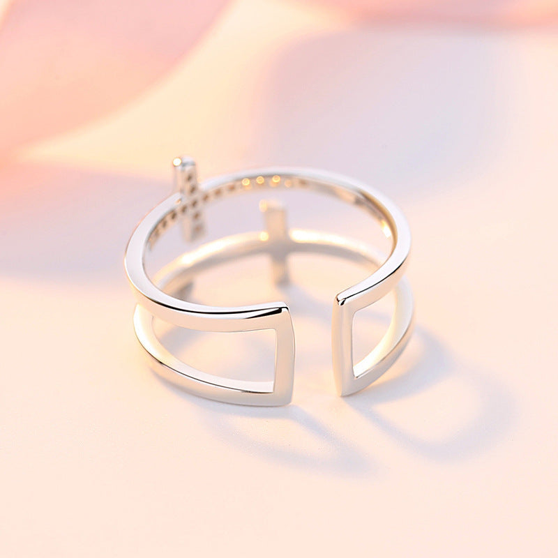 Elegant Double Cross Ring