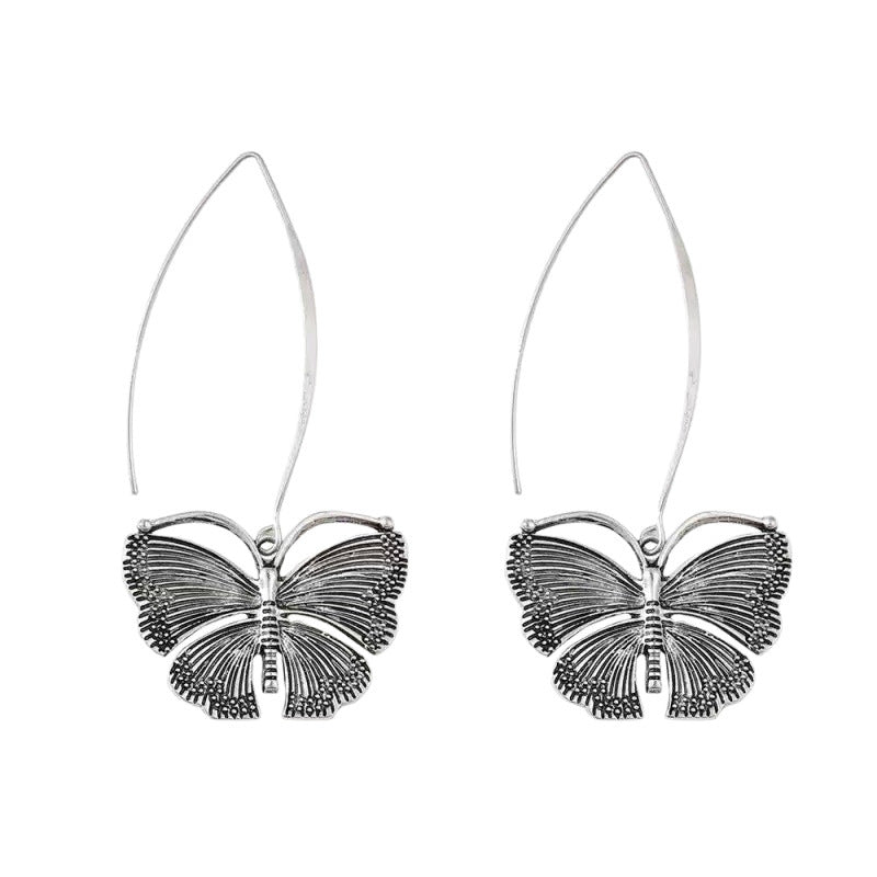 Retro Long Butterfly Earrings