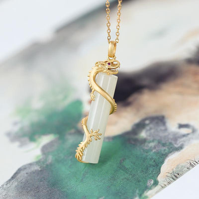 Jade Prosperity Brought Dragon or Phoenix Pendant