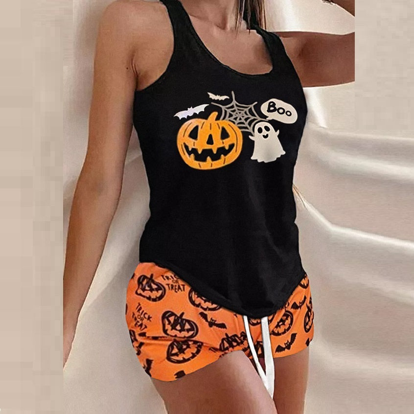 Pumpkins & Skeletons Pajama Set