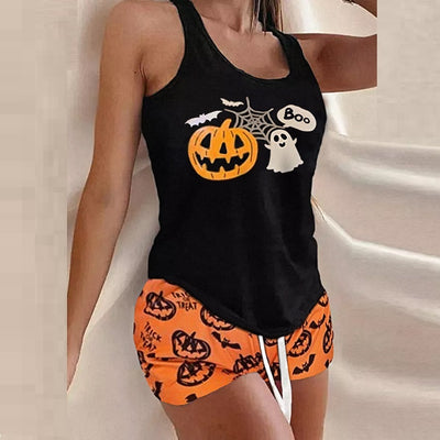 Pumpkins & Skeletons Pajama Set