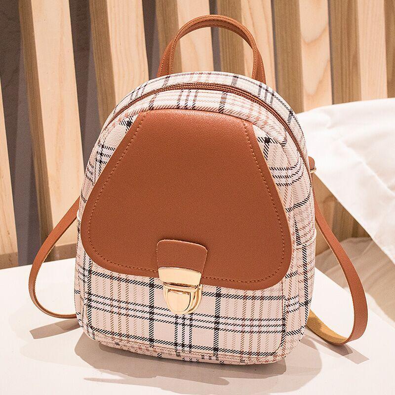 Plaid Backpack Style Purse