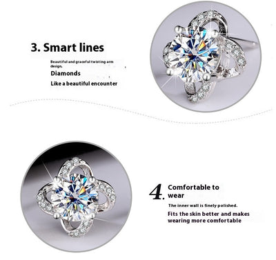 Romantic Curves Moissanite & Silver Earrings