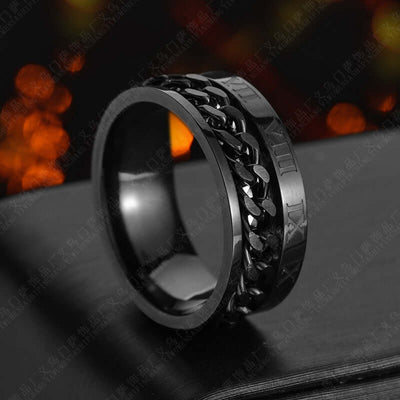 Stylish Titanium Steel Bottle Opener Ring with sleek design and built-in bottle opener feature.