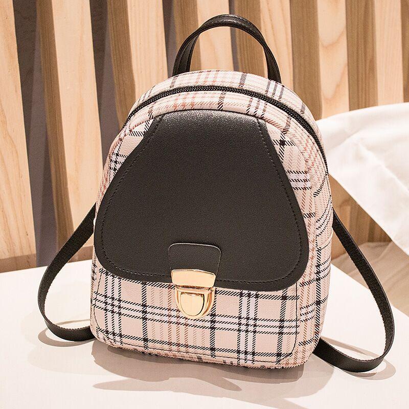 Plaid Backpack Style Purse
