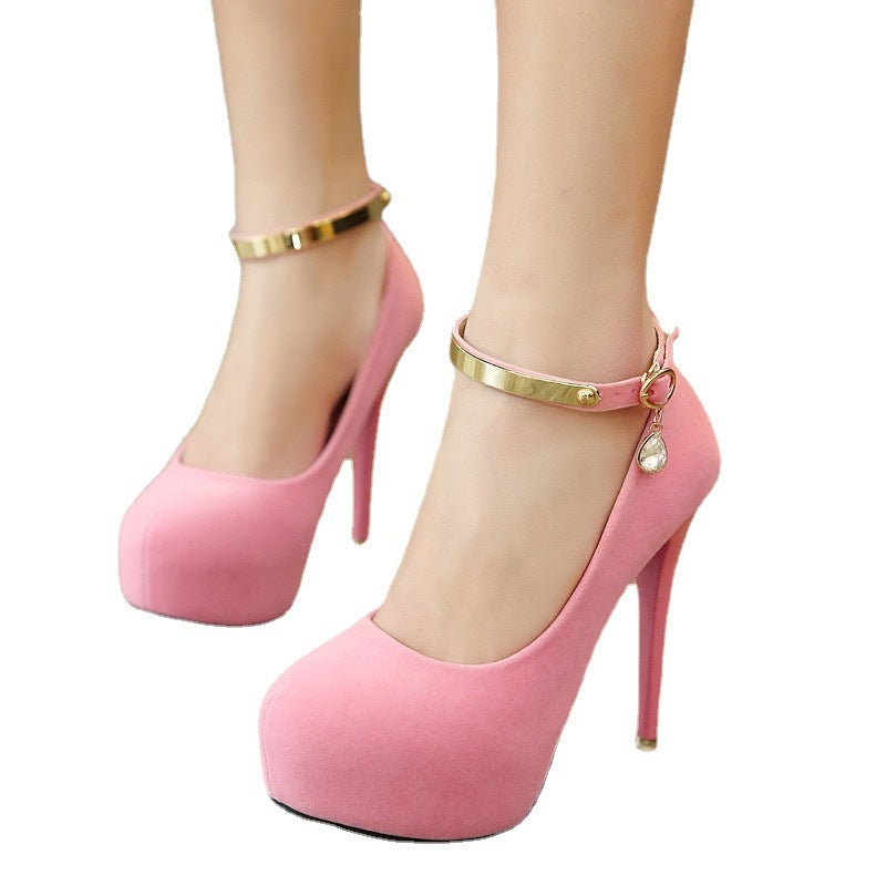 Super High Pumps with Ankle Strap