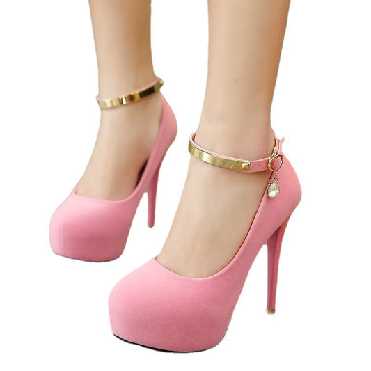 Super High Pumps with Ankle Strap