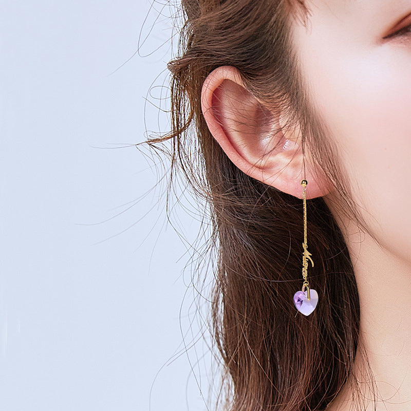 Long Love Heart Earrings