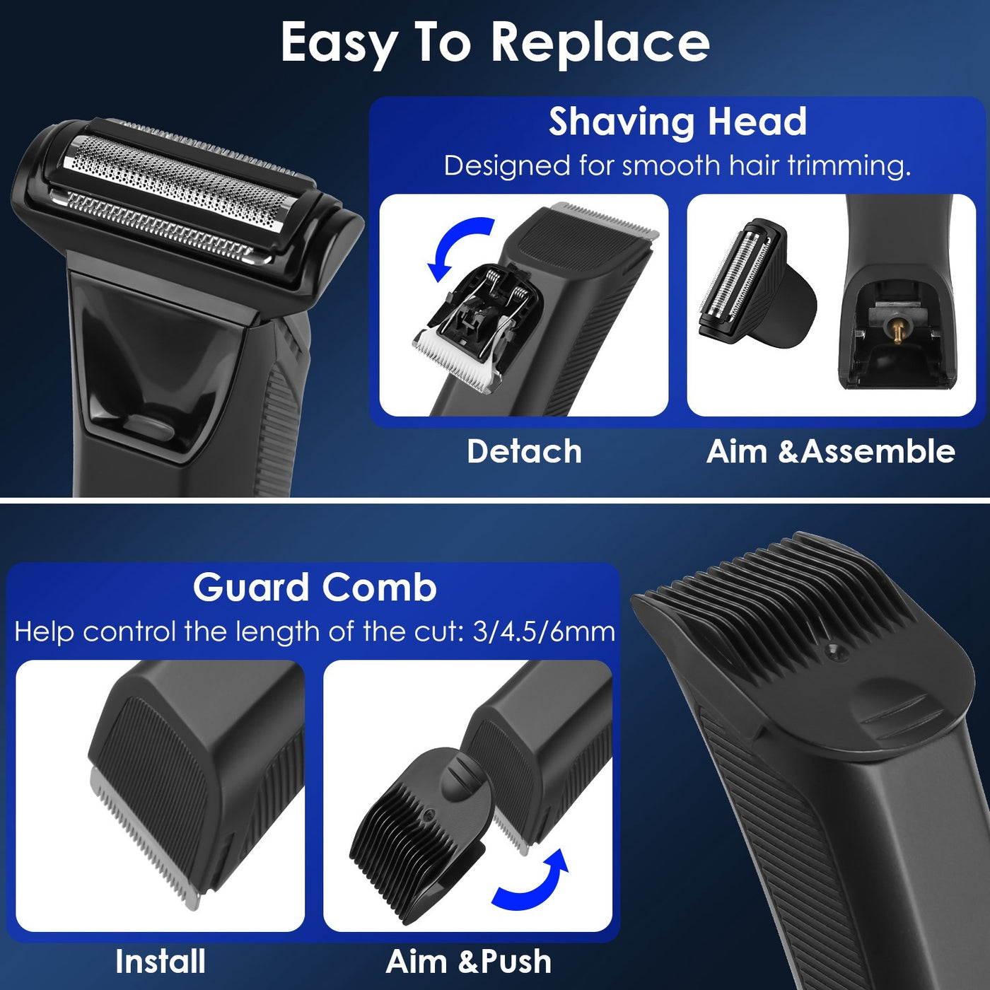 Two-in-one Digital Display Waterproof Trimmer