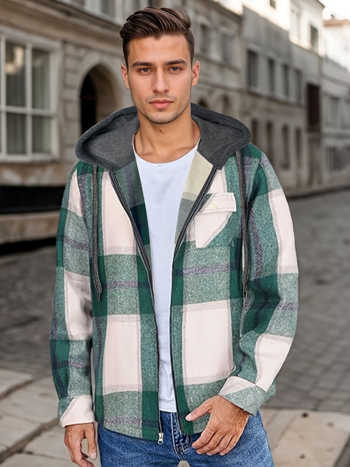 Flannel Hooded Jacket