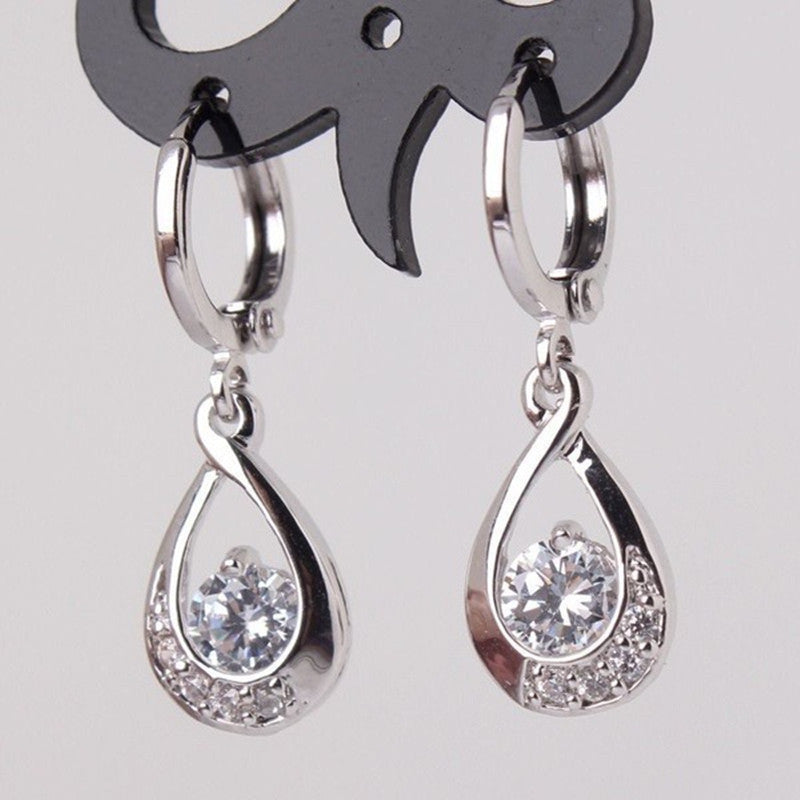 Everyday Wear Zircon Water Drop Earrings