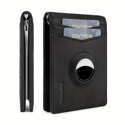 Genuine Leather Air Tag Holder Wallet