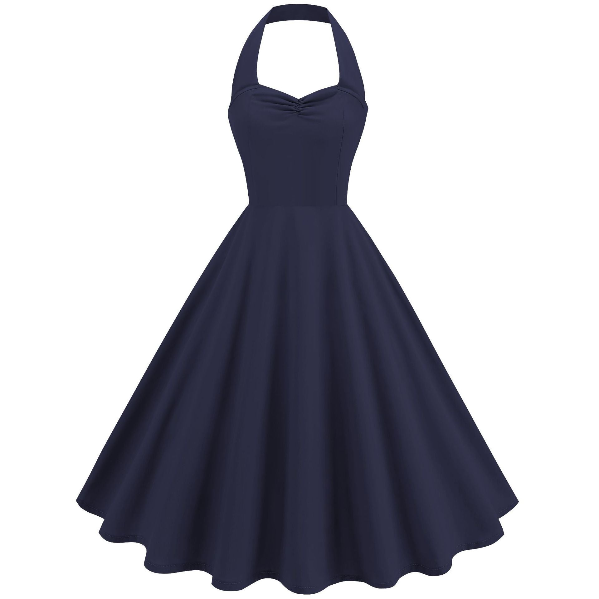 Retro Style Party Dress – Navy Blue