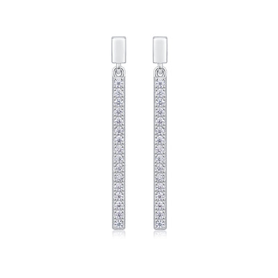 Line of Radiance Moissanite Silver Earrings