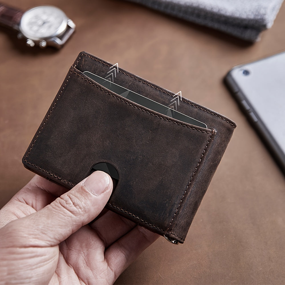Genuine Leather Air Tag Holder Wallet