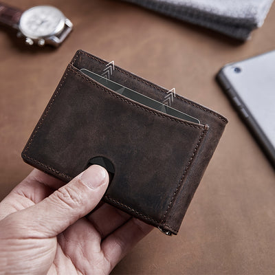 Genuine Leather Air Tag Holder Wallet