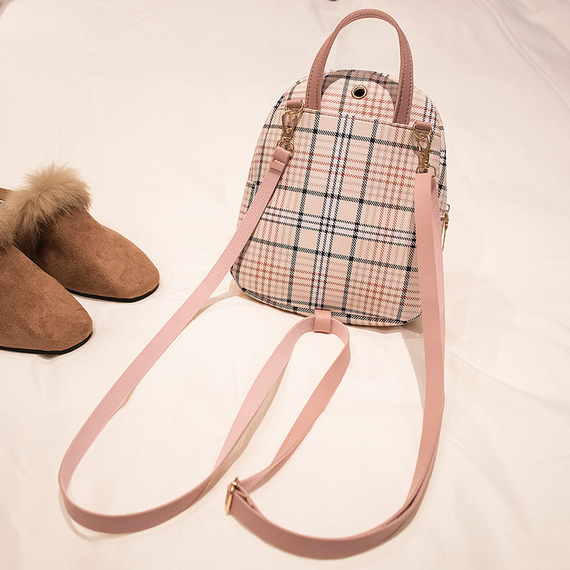 Plaid Backpack Style Purse