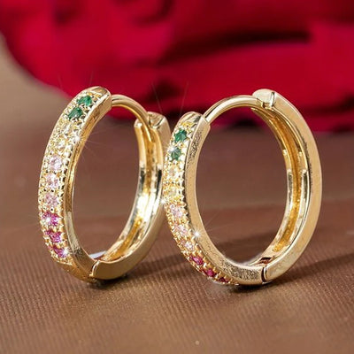 Colorful Gold Hoops