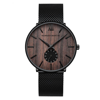 Men's Ebony Wood Bamboo Wrist Watch – Modern Look