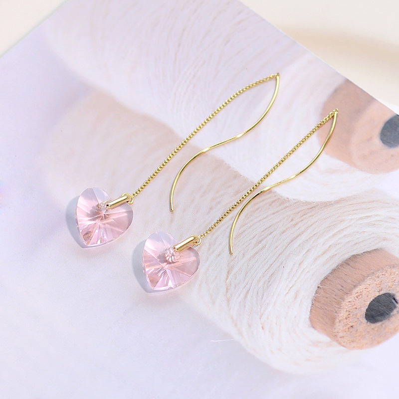 Long Love Heart Earrings