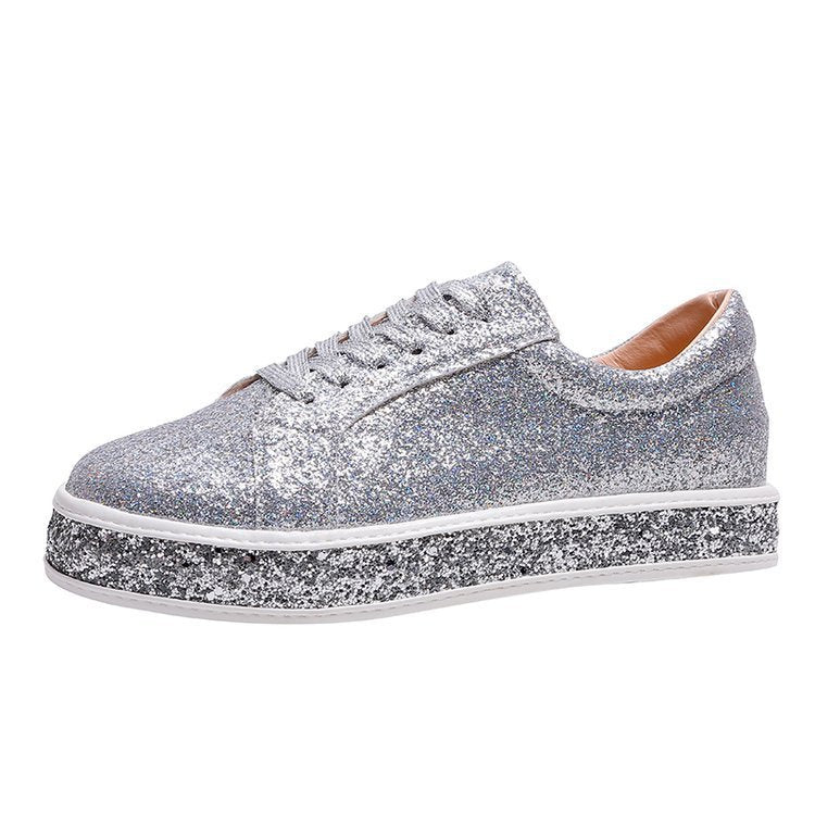 Platform Glitter No Tie Loafers