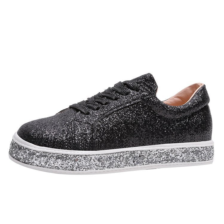 Platform Glitter No Tie Loafers