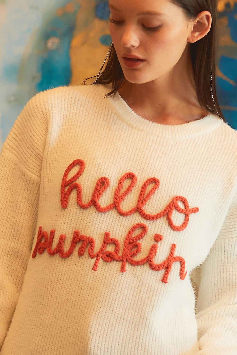 Hello Pumpkin Sweater – Front View