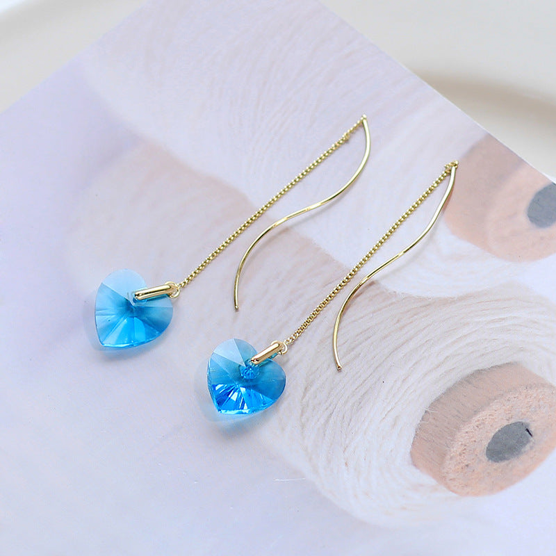 Long Love Heart Earrings