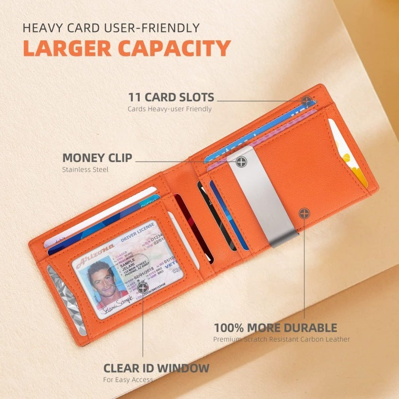 Men's Flip Bi-Fold Ultra-Thin Wallet