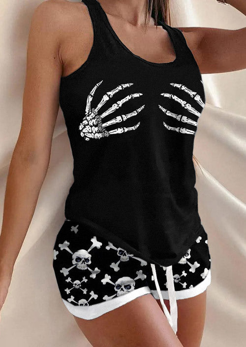 Pumpkins & Skeletons Pajama Set