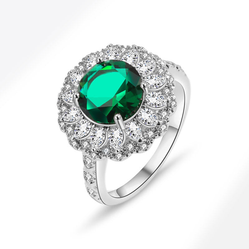 Shimmering Green Moissanite Ring