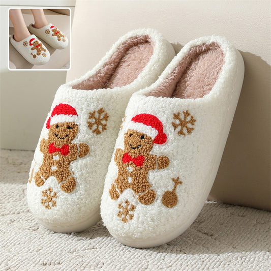Gingerbread Man Christmas Slippers