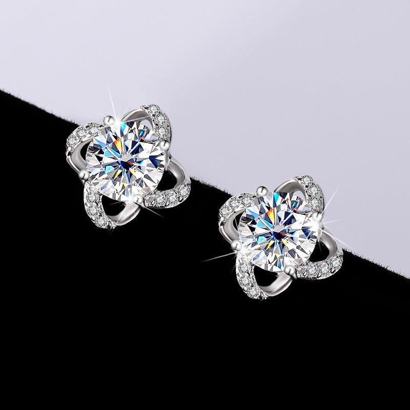 Romantic Curves Moissanite & Silver Earrings