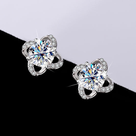 Romantic Curves Moissanite & Silver Earrings