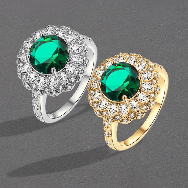 Shimmering Green Moissanite Ring