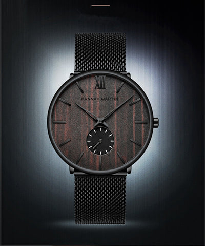 Men's Ebony Wood Bamboo Wrist Watch – Stylish Men