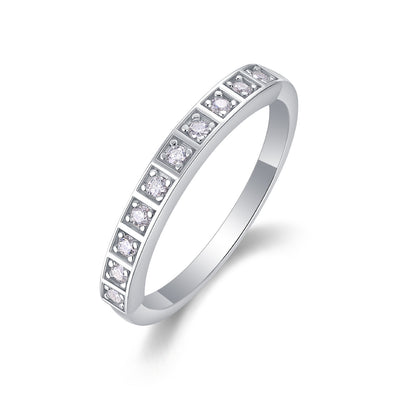 Lux Inlayed Moissanite Silver Ring