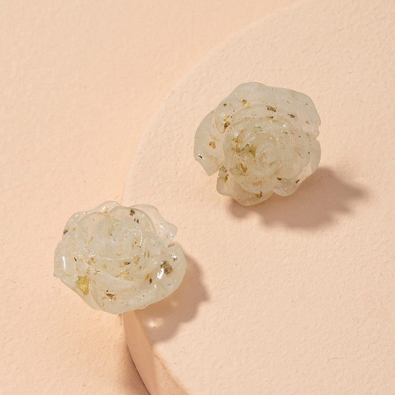 Resin Rose Earrings