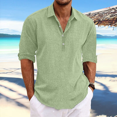 Hemp Long-Sleeve Casual Shirt