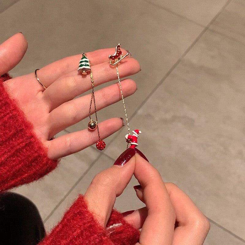 Falling Santa Drop Earrings