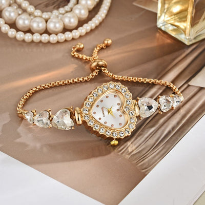 Exquisite Heart Shape Quartz Wrist Watch – Feminine and Classy