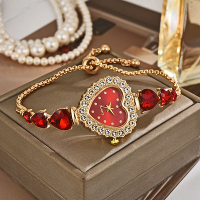 Exquisite Heart Shape Quartz Wrist Watch – Feminine and Classy