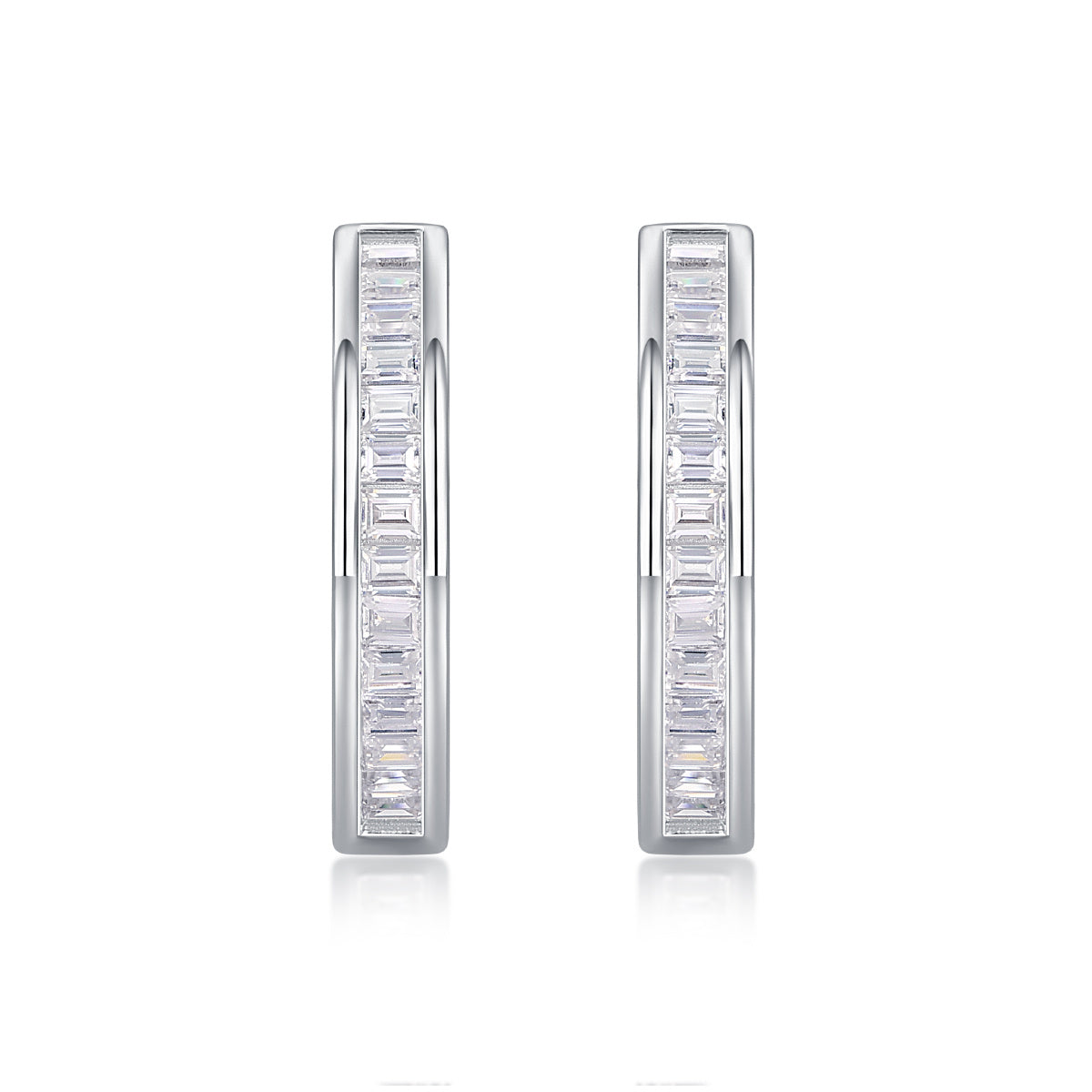 Lux Moissanite Diamond Silver Hoop Earrings