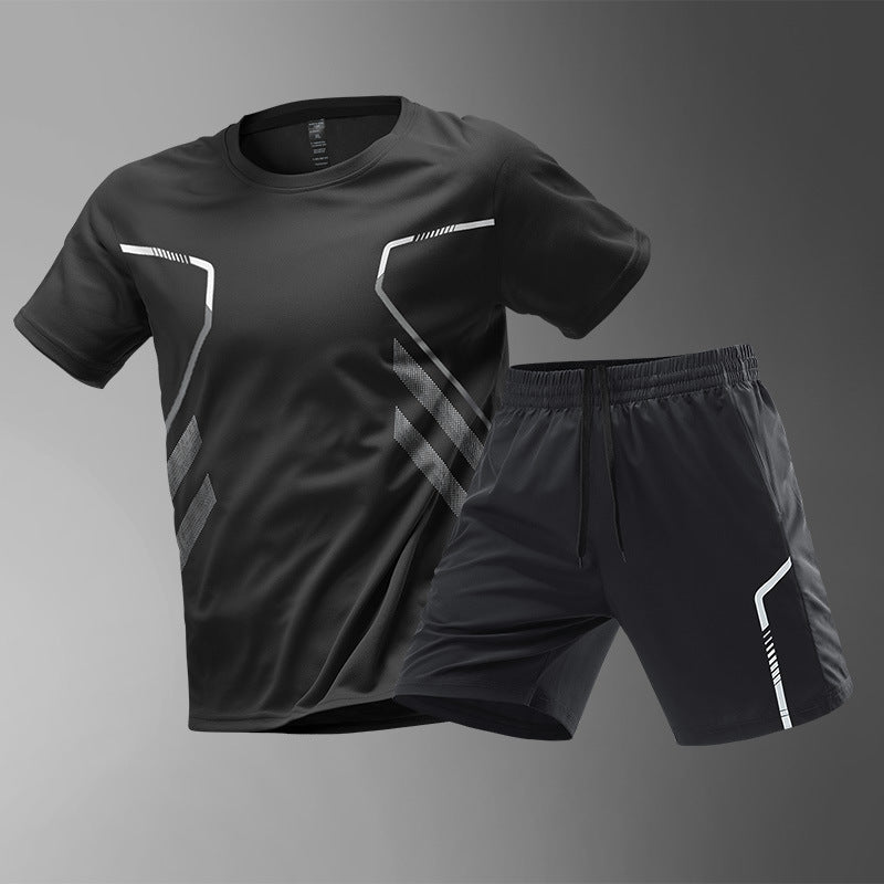 Quick-Dry Breathable Workout Tee & Shorts