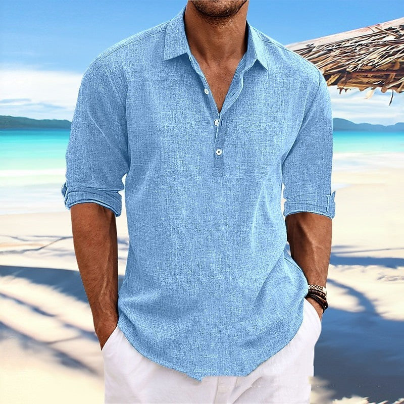 Hemp Long-Sleeve Casual Shirt