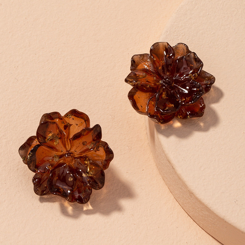 Resin Rose Earrings