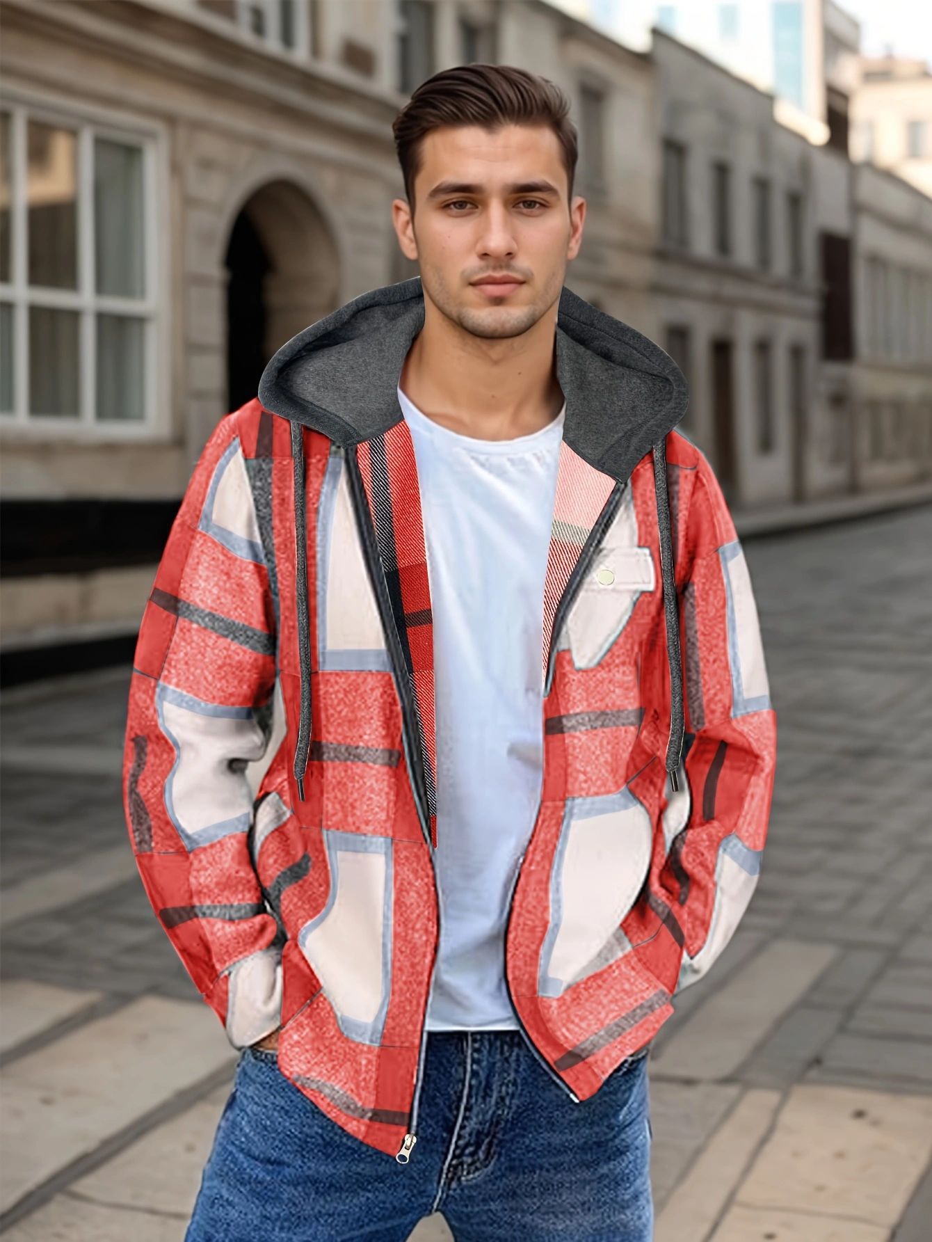 Flannel Hooded Jacket