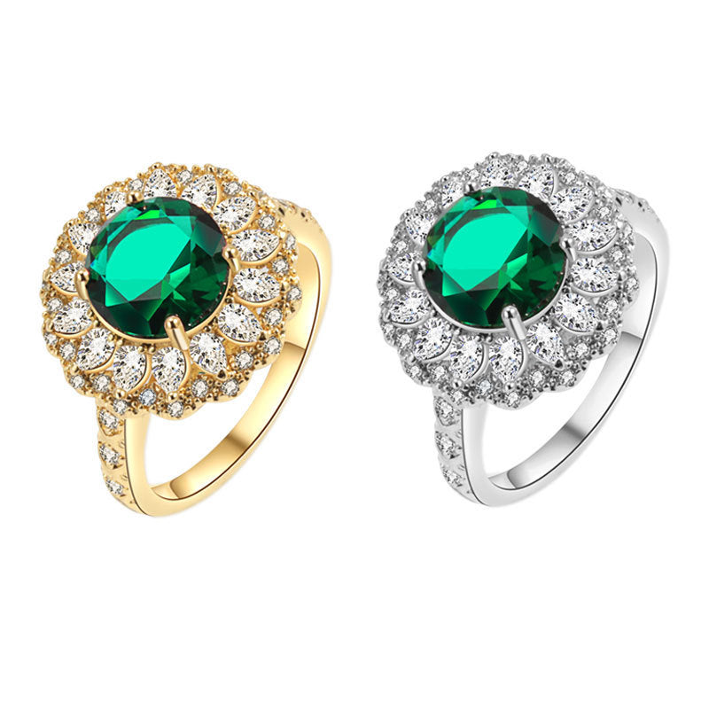 Shimmering Green Moissanite Ring